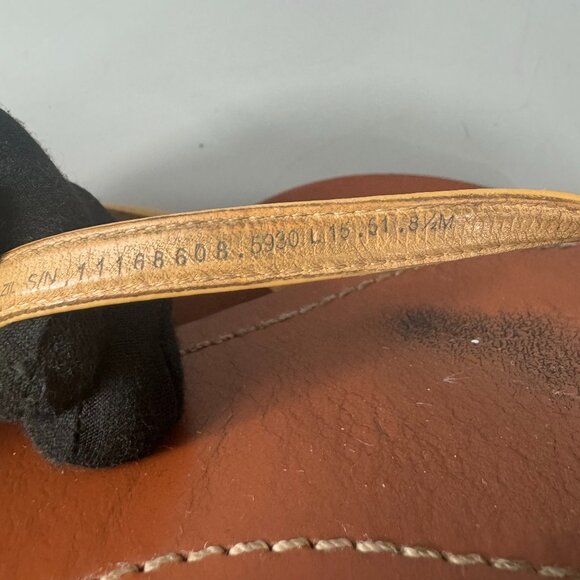 Tory Burch Terra Thong Sandals Beige Nude Tan Patent Leather, Size 8.5 - Picture 12 of 14